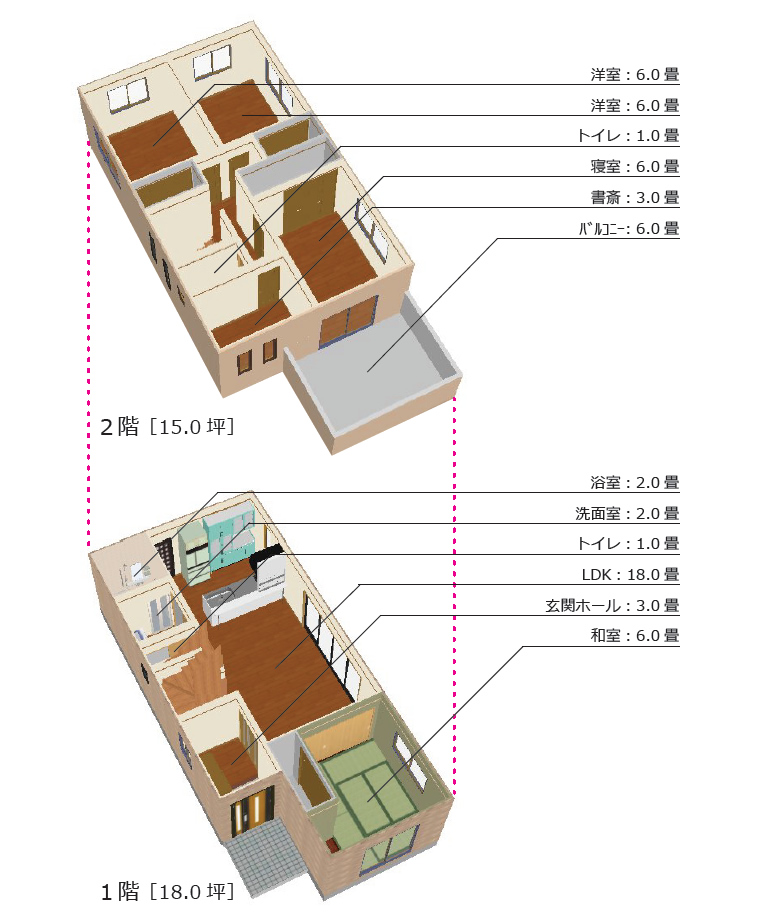 plan B 延床面積:33.0坪　バルコニー:3.0坪